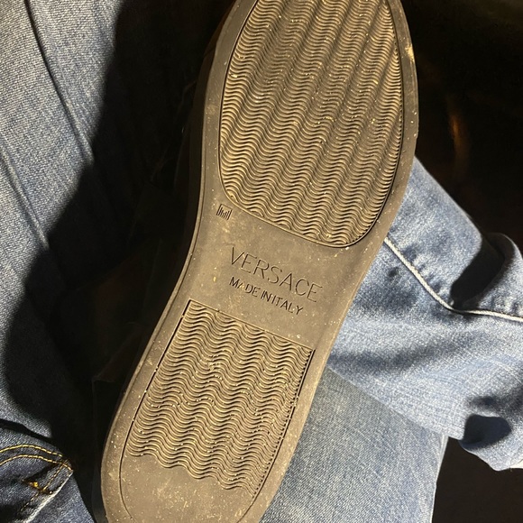 Versace Blue Leather Medusa High-Top Sneakers Size 45.5 - Picture 6 of 10